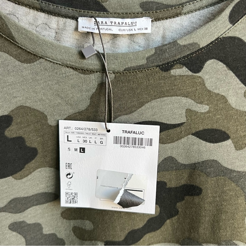 NWT Zara camouflage t shirt 👕 🔥 - Picture 5 of 8